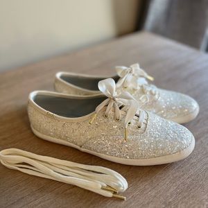 Keds x Kate Spade, Glitter Sneakers, Size 6.5